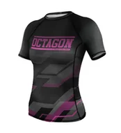 Koszulki sportowe damskie - Octagon Rashguard damski PREMIUM Racer black - miniaturka - grafika 1