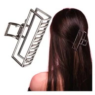 Ozdoby do włosów - Klamra do Włosów Srebrna Duża XXL Spinka Francuska Metalowa i Wytrzymała - miniaturka - grafika 1