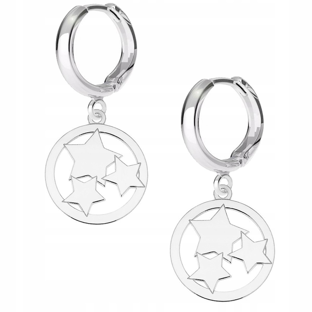 Kolczyki srebrne Gwiazdki Gwiazda Koło 925