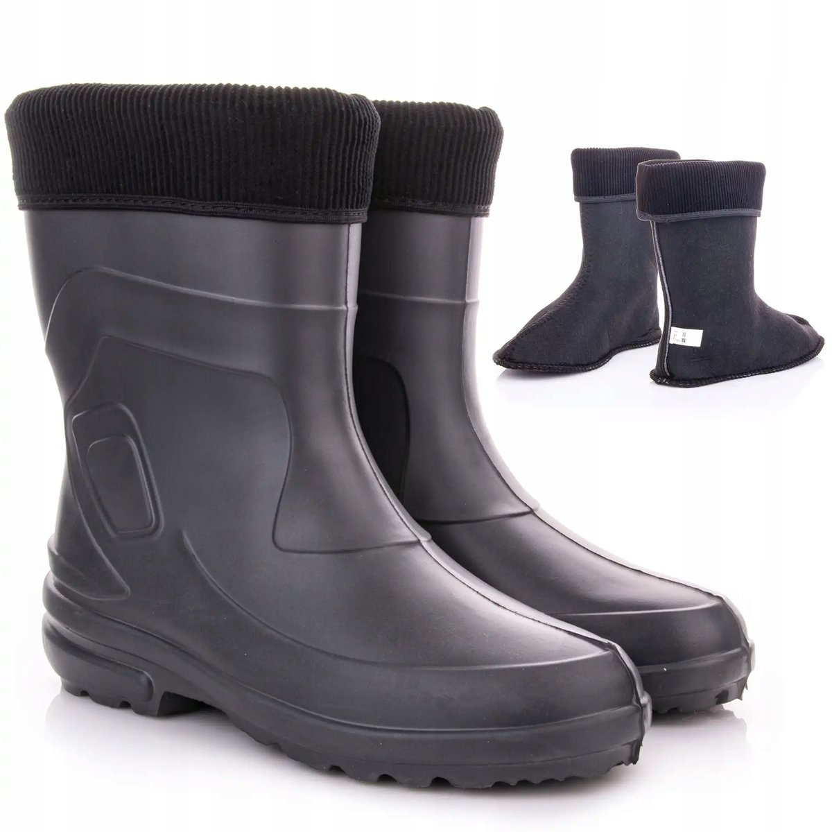 Kalosze damskie CAŁOROCZNE z OCIEPLACZEM ocieplane zimowe piankowe 41