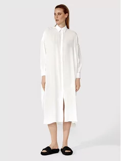 Sukienki - Simple Sukienka koszulowa SUD017 Biały Relaxed Fit - grafika 1