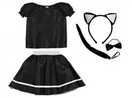 Stroje karnawałowe - ZESTAW KOTEK CZARNY 134-140 5el - miniaturka - grafika 1