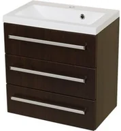 Szafki łazienkowe - Szafka łazienkowa wenge mat 60cm FOKUS z umywalką - miniaturka - grafika 1