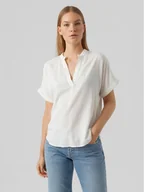 Bluzki damskie - Vero Moda Bluzka Beauty 10279697 Biały Regular Fit - miniaturka - grafika 1