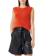 Kurtki damskie - Sisley Damska bluza bez rękawów 102VM101X kurtka, pomarańczowa 7C0, XS - miniaturka - grafika 1
