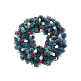 Wianek świąteczny 30cm z żurawiną zielony - Ozdoby bożonarodzeniowe - miniaturka - grafika 2