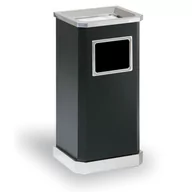 Wyposażenie miejsc publicznych - Kosz na śmieci z popielniczką, 650 x 310 x 260 mm, czarny / stal nierdzewna - miniaturka - grafika 1