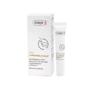 Ziaja med kuracja dermatologiczna z wit.C + HA/P rewitalizujący krem pod oczy i na powieki wygładzająco-ochronny 15 ml - Kosmetyki pod oczy - miniaturka - grafika 1