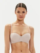Biustonosze - Tommy Hilfiger Biustonosz bardotka UW0UW05378 Beżowy - miniaturka - grafika 1