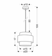 Lampy sufitowe - Szara lampa wisząca z podwójnym abażurem 31-18410 z serii HARE - miniaturka - grafika 1