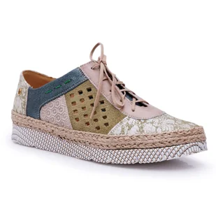 Damskie Półbuty Maciejka Skórzane Zielone 03339-09 - Półbuty damskie - miniaturka - grafika 1