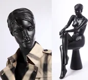 Manekiny wystawowe - Euroton NEW QT16-8 piękny czarny matowy lakierowany manekin - miniaturka - grafika 1