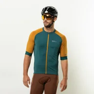 Koszulki męskie - Męska koszulka rowerowa Jack Wolfskin GRAVEX FZ S/S M emerald - S - miniaturka - grafika 1