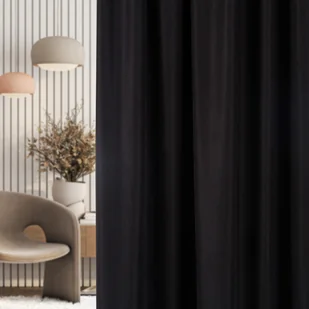 Zasłona na taśmie marszczącej czarna aksamitna 140 x 280 cm 1 szt. - Zasłony Zasłona na taśmie marszczącej czarna aksamitna 140 x 280 cm 1 szt. - Zasłony - miniaturka - grafika 1