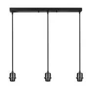 Lampy sufitowe - Lampa Wisząca Lightlogic Ll Zwis Sznur Oprawa Czarna Loft 3Xe27 L (31471) - miniaturka - grafika 1