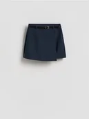 Spodenki damskie - Reserved - Spódnico-szorty z paskiem - granatowy - miniaturka - grafika 1