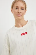Koszulki sportowe damskie - Puma t-shirt bawełniany Puma x Coca Cola kolor beżowy - miniaturka - grafika 1