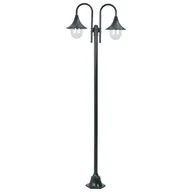 Lampy ogrodowe - vidaXL Latarnia ogrodowa 2-punktowa, 220 cm, E27, ciemnozielona - miniaturka - grafika 1
