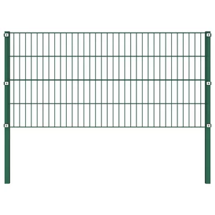 GSTORE Panel ogrodzeniowy ze słupkami żelazny 1,7 x 0,8 m zielony GS-144933 - Ogrodzenia - miniaturka - grafika 2