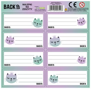 Nalepki na zeszyty, Backup Kotek - Szkolne artykuły papiernicze - miniaturka - grafika 1