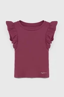 Koszulki dla dziewczynek - Pepe Jeans t-shirt dziecięcy QUANISE kolor fioletowy - miniaturka - grafika 1