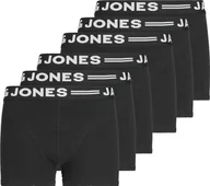 Majtki męskie - Bokserki chłopięce JACK&JONES, zestaw 6 sztuk - SENSE TRUNKS, elastyczna bawełna, logo w pasie Black 176 - miniaturka - grafika 1