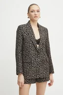 Marynarki i żakiety damskie - Morgan marynarka VBILI.F kolor brązowy jednorzędowa wzorzysta VBILI.F - miniaturka - grafika 1