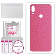 Szkła hartowane na telefon - Folia naklejka skórka strukturalna na TYŁ do Xiaomi Redmi Note 7S -  Carbon Różowy - apgo SKINS - miniaturka - grafika 1