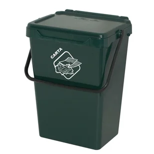 Artplast Kosz plastikowy na śmieci do segregacji, 35 l, ciemnno-zielony BS35/V - Kosze biurowe - miniaturka - grafika 1