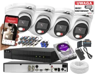 Zestawy do monitoringu - Zestaw do monitoringu posesji 4x kamera kopułowa Hybrid Light 5Mpx, Rejestrator 4 kanałowy - HiLook by Hikvision - miniaturka - grafika 1