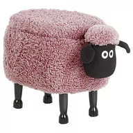 Krzesła - Beliani Pufa zwierzak ze schowkiem różowa SHEEP - miniaturka - grafika 1