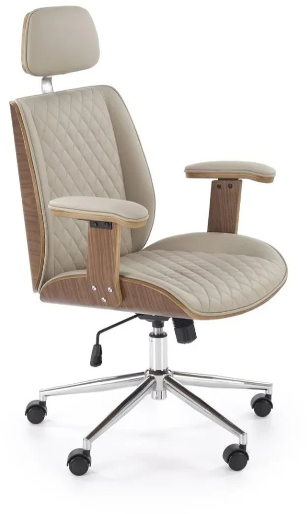 HALMAR Fotel biurowy TIMBER beżowy/orzechowy