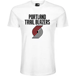 Koszulki męskie - New Era Portland Trail blazers T-Shirt Biały okrągłe wycięcie pod szyją męski dla panów NBA Basketball Fan, biały, m 11546139 - grafika 1