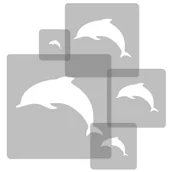 Szablony malarskie - nakleo szablon malarski wielokrotny dla dzieci (5 szt.) // DELFINKI SZA-DZI-005 - miniaturka - grafika 1