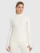 Bielizna sportowa damska - 4F Bielizna termiczna ocieplana (góra) damska - biała XS - miniaturka - grafika 1