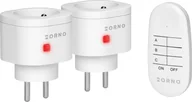 Gniazdka elektryczne - Orno Zestaw bezprzewodowych białych gniazd sterowanych pilotem 2+1 OR-GB-462 Orno - miniaturka - grafika 1