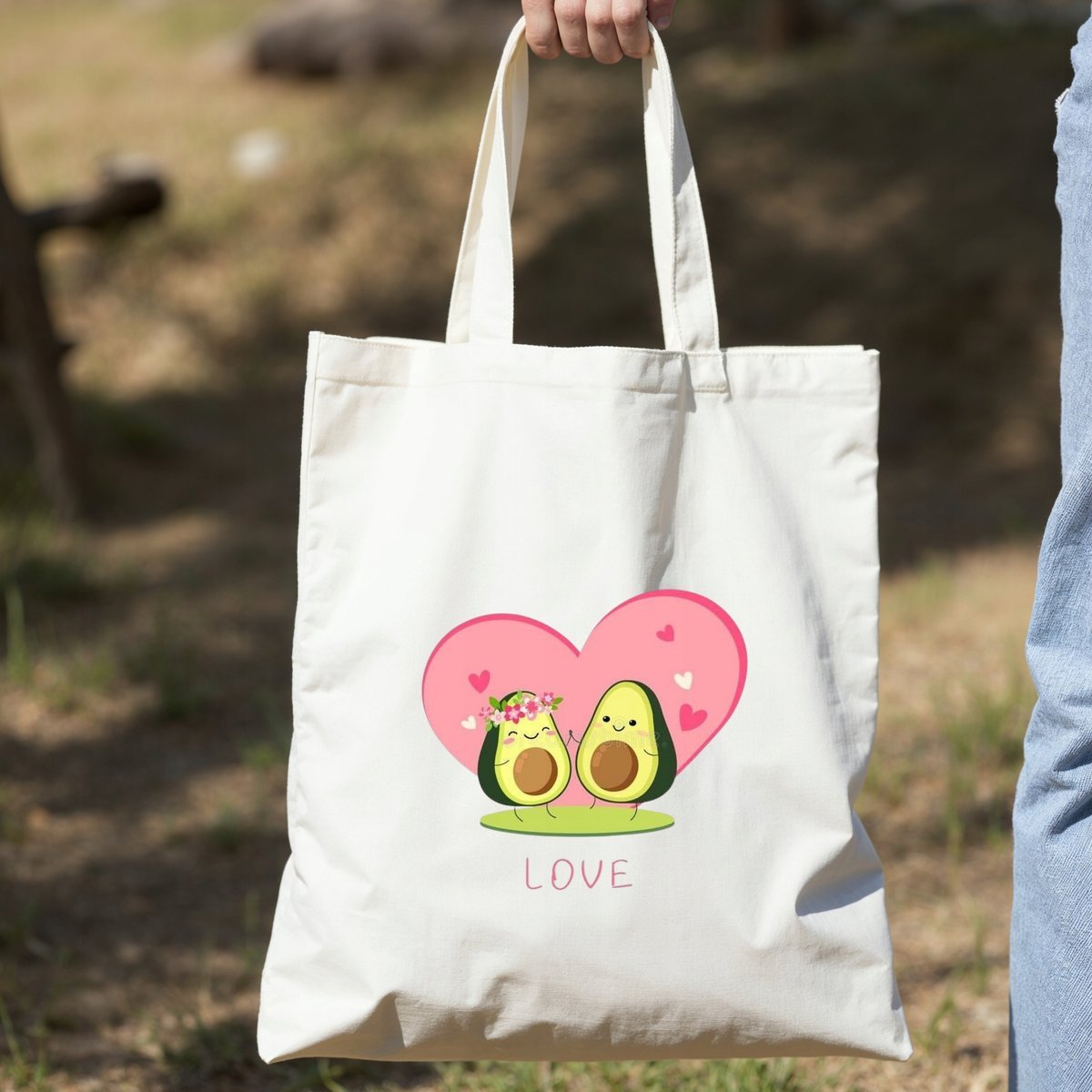 Torba z nadrukiem/bawełniana Walentynki Awokado Avocado Love