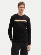 Koszulki męskie - Tom Tailor Denim Longsleeve 1043888 Czarny Regular Fit - miniaturka - grafika 1