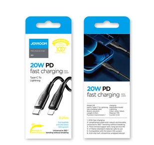 Joyroom kabel przewód USB Typ C - Lightning Power Delivery 20W 2,4A 0,25m biały (S-02524M3 White) - Kable USB - miniaturka - grafika 5