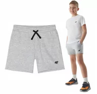 Spodenki męskie - Spodenki dresowe chłopięce 4F  4FJWSS24TSHOM272-27M Szary - miniaturka - grafika 1