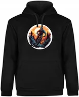 Bluzy męskie - BLUZA MĘSKA Z KAPTUREM ROWEROWA MTB DOWNHILL PREZENT CZARNA R-3XL A279 - miniaturka - grafika 1