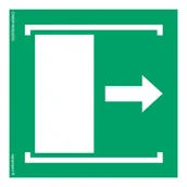 Systemy ekspozycyjne i znaki informacyjne - AE033 PRZESUNĄĆ W PRAWO ABY OTWORZYĆ, FS - FOLIA SAMOPRZYLEPNA FOTOLUMINESCENCYJNA; (200X200MM) - miniaturka - grafika 1