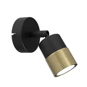 Lampy ścienne - Luminex Mizu 3911 kinkiet lampa ścienna 1x8W GU10 czarny/brązowy - miniaturka - grafika 1