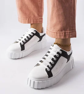 Białe sneakersy na platformie Gosselin-37 - Sneakersy damskie - miniaturka - grafika 1