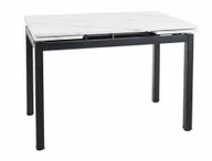 Stoły - Stół Gd017 110(170)X74 Czarny Mat / Biały Efekt Marmuru - miniaturka - grafika 1
