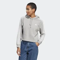 Bluzy sportowe damskie - Bluza Kobieta Adidas 3S Ft Cr szary - miniaturka - grafika 1