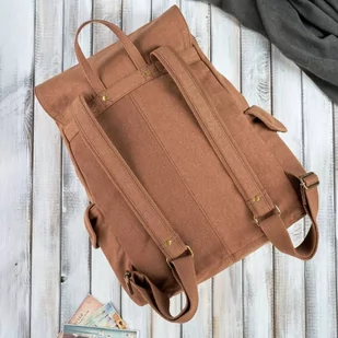 PLECAK MĘSKI NA LAPTOPA A4 ZE SKÓRY WEGAŃSKIEJ PAOLO PERUZZI E-03-MC - Torby na laptopy - miniaturka - grafika 3