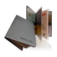 Etui na dokumenty i karty - Opatentowane skórzane etui ochronne RFID NFC i bloker pola magnetycznego na kartę kredytową, dowód osobisty 100% ochrona danych sprawdzona przez CTC/advanced (członek grupy RW TÜV) Szary - miniaturka - grafika 1