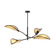 Lampy sufitowe - Emibig LOTUS 4 BLACK/RATTAN 1108/4 lampa sufitowa żyrandol oryginalny Design abażury 1108/4 - miniaturka - grafika 1