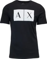 Koszulki męskie - ARMANI EXCHANGE T-shirt męski bawełna czarny GR36487 - Rozmiar: S - miniaturka - grafika 1